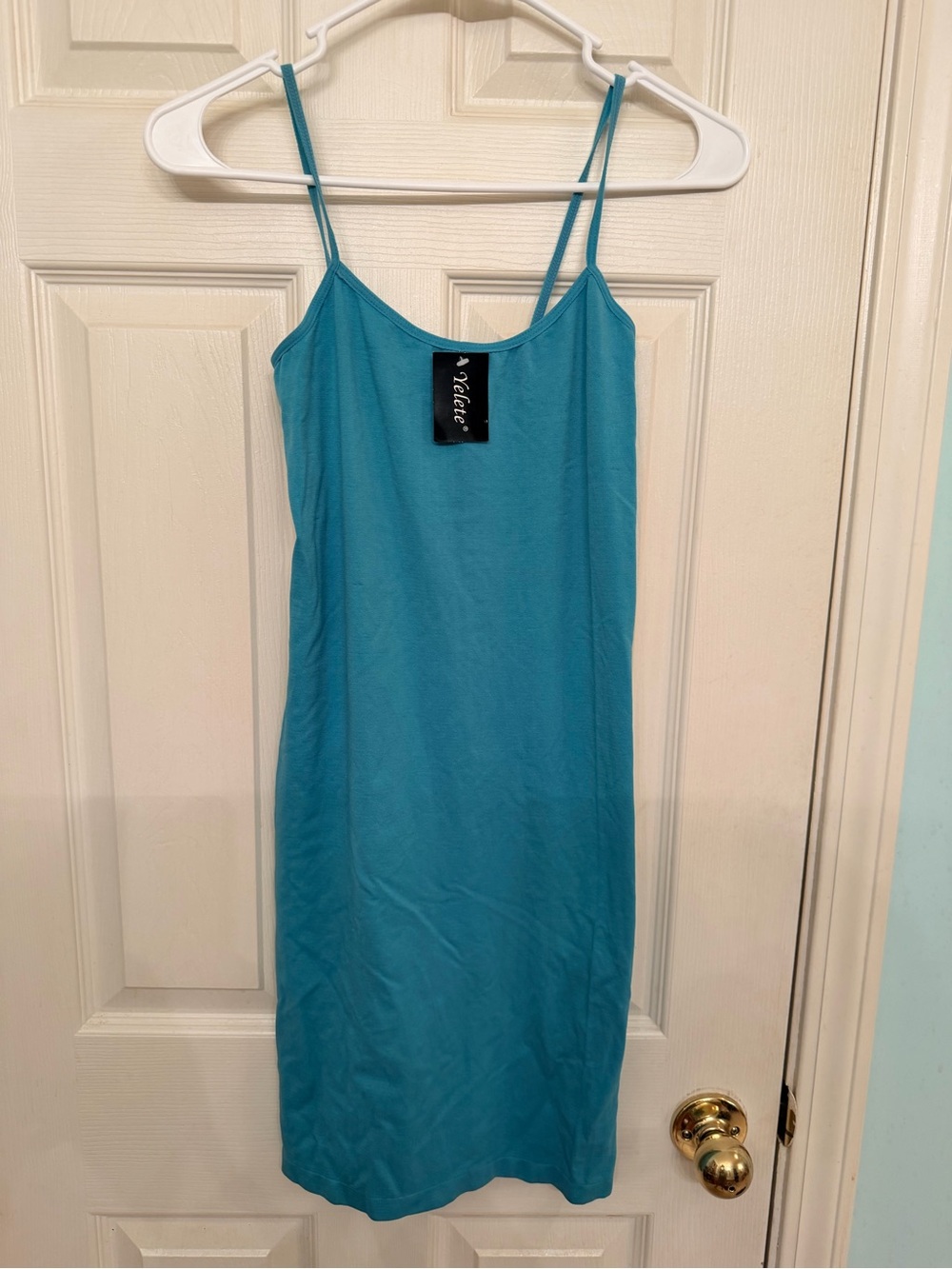 Teal Spaghetti Strap Bodycon Dress